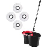 Pony Otomatik Temizlik Seti 4 Mikrofiber Mop - Siyah - Standart
