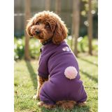 Pony Purple Ponpon Köpek Tulumu | Şardonlu Polar Kumaş | Küçük Irk Köpekler İçin | Tüy Dökülmesini Azaltır