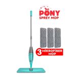 Pony Sprey Mop 3 Adet Mikrofiber Mop Paspas Temizlik Seti Yeşil