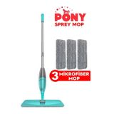 Pony Sprey Mop Yeşil + Mikrofiber Mop 3'lü