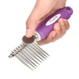 Pooge Pet Dematting Kürk Rake Tarak Fırça Aracı Uzun 2.5Â € Detangling için Çelik Güvenlik Bıçakları Keçelesi veya Düğümlü AltCat Saç, Köpekler için Güvenli Bakım Aksesuarları, Longhaired Kediler, Tavşanlar, Atlar