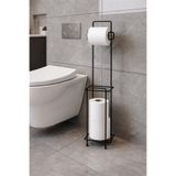 PooleMark Yedekli Ayaklı Metal Beyaz Tuvalet Kağıtlığı WC Kağıt Standı