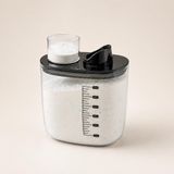 Poomy 1200 ml Ölçekli Deterjan Kabı, Şeffaf Deterjan Saklama Kutusu, Kapaklı Çamaşır Deterjan Organizeri, Etiket Hediyeli
