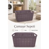 Poomy 25 Litre Örgü Desenli Çamaşır Sepeti Kirli Sepeti Çok Amaçlı Banyo Oyuncak Düzenleyici Kutu