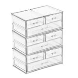 Poomy 6 Katlı 9 Çekmeceli Çok Amaçlı Akrilik Makyaj Organizer 24x14x30 cm