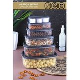 Poomy 6 Lı Dikdörtgen Şeffaf Saklama Kabı Seti 300 ml-500 ml-800 ml-1200 ml-1900 ml-2900