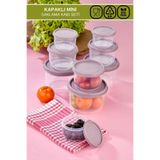 Poomy 9 Parça Yuvarlak Saklama Kabı Seti - 3 Boy Beslenme Kabı Set, POO.CCAN.001