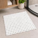 Poomy Banyo Yer Karosu 33x33 cm, Kaymaz Plastik Duş Matı, Geçmeli Modüler Banyo Paspası, Su Tahliye Delikli Islak Zemin Karosu, Lavabo Önü Duş Çıkışı Zemin Matı (Beyaz)