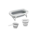 Poomy Katlanabilir Bebek Küveti Seti - Ergonomik Banyo Kovası ve Maşrapası, CAN.BABY.032