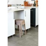 Poomy Kaymaz Ayaklı Dekoratif Plastik Tabure 2'li Set - Latte, CAN.T.2T