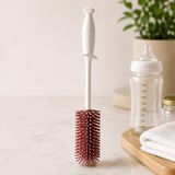 Poomy Silikon Biberon Fırçası Esnek Başlıklı Hijyenik BPA İçermez Temizleme Fırçası (Pembe)