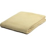 Pooni Organik Bebek Pikesi - Battaniyesi Triko Örgü 80X100 cm - Açık Sarı - 80 x 100 cm