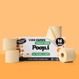 Poop.i %100 Ağartılmamış Bambu " MEGA RULO" 16 Rulo Tuvalet Kağıdı 3 Katlı Organik Kokusuz - Bej