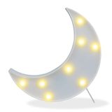 Pooqla Dekoratif LED Hilal Ay Markiz İşareti - Ay Markiz Harfleri LED Işıklar - Çocuk Odası Gece Lambası Çocuklar için Hediye - Ev için Ramazan Süslemeleri (Beyaz)