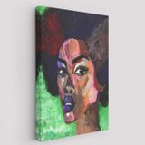 Pop Art Afrikalı Kadın Portresi Dekoratif Kanvas Tablo, Duvar Dekoru 6004