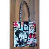 Pop Art - Bez Omuz ve Plaj Çantası - 35X37 CM - Çok Renkli