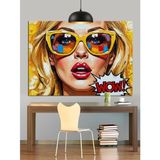 Pop Art Gözlüklü Kadın Dekoratif Kanvas - Mdf Ahşap Tablo