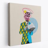 Pop Art Kahve İçen Çizgi Roman Kahramanı Dekoratif Kanvas Tablo, Duvar Dekoru 5800
