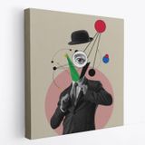 Pop Art Kahve İçen Çizgi Roman Kahramanı Dekoratif Kanvas Tablo, Duvar Dekoru 5802