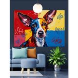 Pop Art Köpek Portresi Dekoratif Kanvas - Mdf Ahşap Tablo