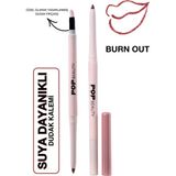 Pop Beauty Dudak Kalemi, Suya Dayanıklı, Asansörlü, Waterproof Lıplıner- Burn Out