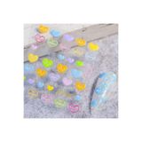 POP Beauty Nail Art Tırnak Süsleme Sticker, Tırnak Dövmesi, 5d Kabartmalı Kalpli