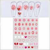 Pop Beauty Nail Art Tırnak Süsleme Sticker, Tırnak Dövmesi, Tırnak Tattoo - Beyaz - Pembe