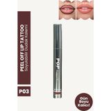 Pop Beauty POP Soyulabilir Dudak Kalemi P03 Kahverengi Renkli Mat Görünümde Uzun Süre Kalıcı 5 ml