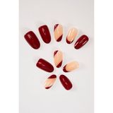 Pop Beauty Takma Tırnak Seti 24 Adet Farklı Renk ve Desen ile 7 Gün Kalıcı Parlaklık - Kırmızı