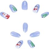 Pop Beauty Takma Tırnak Seti, Christmas'a (Yılbaşı) Özel Nail Art- Limited Edition - Mavi - Beyaz
