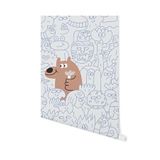 Pop By Gaea Doodle Ayı Ve Çiçek Duvar Kağıdı 4x2.65 M²