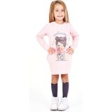 Pop Fashion Kız Çocuk Baskılı Cepli Elbise 6750 Pembe - 3 Yaş