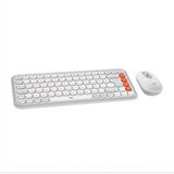 Pop Icon Combo Kablosuz Klavye ve Mouse Seti, Bluetooth, Konforlu Tasarım, Programlanabilir Tuşlar, Sessiz Tıklamalar, 3 Cihaza Kadar Easy-Switch, Türkçe Q Klavye, Beyaz - Ahşap