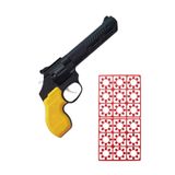 POP KONSOL Büyük Boy Mantar Tabancası Çat Pat Tabanca 18 KaPsül Mantar Hediyeli Sarı PS114204
