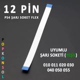 Pop Konsol Ps4 12 Pin Flex Şarj Soket Kablosu 010 011 020 030 040 050 055 Uyumlu Playstation 4 Kol Yedek Parça - Beyaz