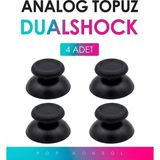 Pop Konsol Ps4 Dualshock Için 4 Adet Analog Başlık Ps4 Topuz Siyah Kol Tamir Yedek Parça