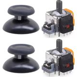 Pop Konsol Ps4 Motor Manyetik Analog Topuz 2+2 Set Hall Sensör Joystick Playstation 4 Yedek Parça - Turuncu