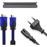 Pop Konsol Ps4 Slim Güç Kablosu HDMI Örgülü Kablo Set Playstation 4 Aksesuar - Mavi