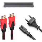 Pop Konsol Ps4 Slim Güç Kablosu ve Örgülü HDMI Kablo Set Playstation 4 Aksesuar - Kırmızı