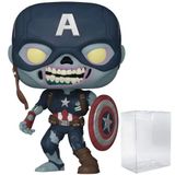 POP Marvel: What If? - Zombi Kaptan Amerika Funko Pop! Vinil Figür (Uyumlu Pop Box Koruyucu Kılıf ile Paketlenmiştir), Çok Renkli, 9,5 cm