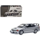 Pop Race Mitsubishi Lancer Evolution IV Steel Silver Metallic 1:64 Diecast Model Araba PR64-140