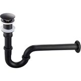 Pop-Up Basmalı Paslanmaz Çelik Metal Lavabo Sifonu KSF101 (Mat Siyah) - Çok Renkli
