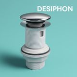Pop-up Lavabo Sifonu Taşmalı Paslanmaz Metal Başlık, Plastik Gö