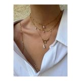 pop up store Gerçek Barok İnci Paslanmaz Çelik Kolye (Altın Kaplama)