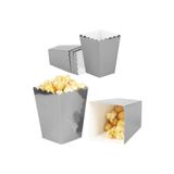 Popcorn Mısur Kutusu-Gümüş (Mısır, Cips Kutusu) 8 Adet