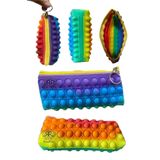 Popit Kalem Kutu Pop It Okul Eğlencesi Gökkuşağı Popit Oyuncak Kalemlik