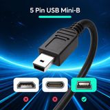 POPKONSOL Mini USB B 5 Pin Data ve Şarj Kablosu 1.5 Metre