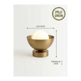 poplinhome Pilli Kablosuz Çanak Abajur - 15 cm Glop Camlı Masa Lambası