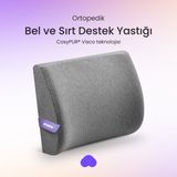Popo Pillow Ortopedik Bel Ve Sırt Destek Yastığı, Cosypur® Visco Teknolojisi - Gri - 34 x 36 cm