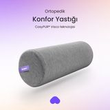 Popo Pillow Ortopedik Konfor Yastığı, Cosypur® Visco Teknolojisi - 40 x 15 cm - Gri